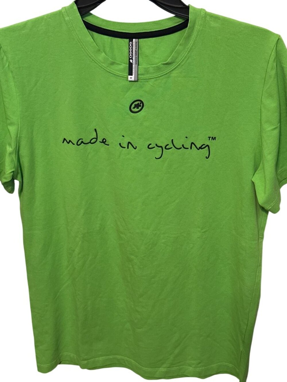 Assos Mens Green Cycling T-Shirt Made In Europe Medium "Have A Good Ride!" Graph